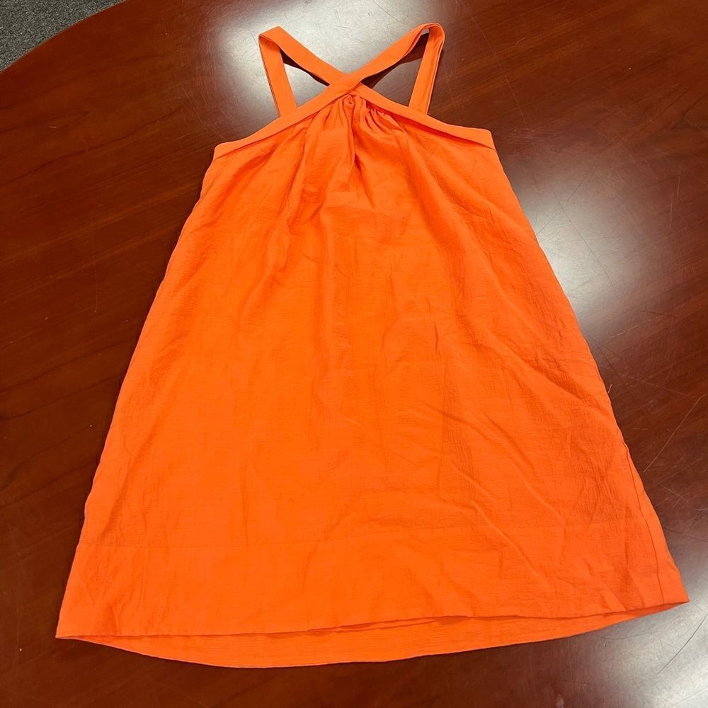 BCBGMAXAZRIA Orange Swing Halter Dress sz XS EUC